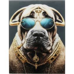 Glass Picture Fashion Dog 60x80cm - Πολύχρωμο