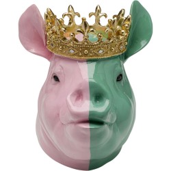 Διακοσμητικό Επιτραπέζιο  Crowned Pig Πολύχρωμο 28x34x24εκ. - Πολύχρωμο