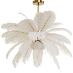 Pendant Lamp Feather Palm White Ø60cm - Χρυσό