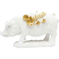 Διακοσμητικό Επιτραπέζιο Flower Pig Κεραμικό Λευκό 35*13*20εκ. - Λευκό