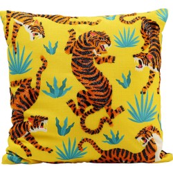 Μαξιλάρι Διακοσμητικό Tiger Love Ύφασμα Κίτρινο 45x45εκ.  - Πολύχρωμο