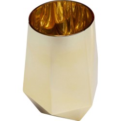 Βάζο Tumbler Diamond Γυαλί Χρυσό 10*10*15εκ. - Μπεζ