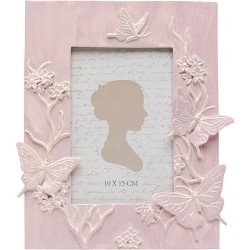 Κορνίζα Butterfly Pink Πολυρεσίνη Ροζ 10x15εκ. - Ροζ