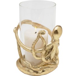 Κηροπήγιο  Octopus Κεραμικό Χρυσό 13*13*19εκ. - Χρυσό