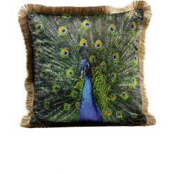 Μαξιλάρι  Peacock Βελούδο Πολύχρωμο 45*15*45εκ. - Πολύχρωμο