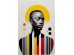 Glass Picture Muse Retro Lady Yellow 80x120cm - Πολύχρωμο