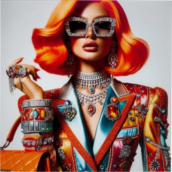 Πίνακας Γυάλινος Muse Posh Πολύχρωμος 100*0.4*100εκ. - Πολύχρωμο