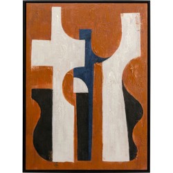 Πίνακας Καμβάς Pinceau Shape Καφέ 55*4*75εκ. - Καφέ