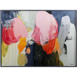 Framed Picture Abstract High Gloss Pink 160x120cm - Πολύχρωμο