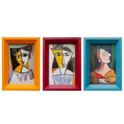 Framed Picture Portrait Cubism 13x18cm (3/Set) - Πολύχρωμο