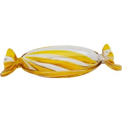 Διακοσμητικό Μπολ  Candy Γυαλί Κίτρινο 34*15*4.5εκ. - Κίτρινο