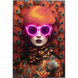 Πίνακας  LED Fancy Red Lady Πολύχρωμος 55*3.5*75εκ. - Πολύχρωμο