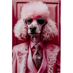 Πίνακας Γυάλινος  Pink Poodle Ροζ 40x0.4x50εκ. - Ροζ