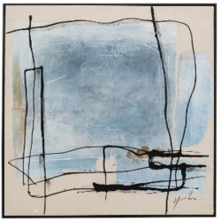Πίνακας Καμβάς  Dust Μπλε  55x5x75εκ. - Μπεζ