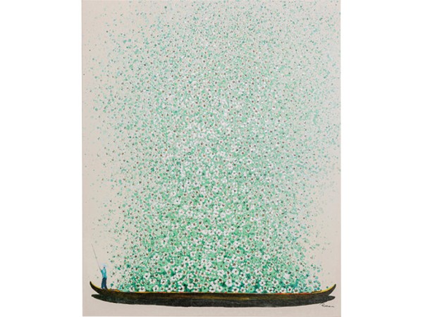 Canvas Picture Flower Boat Beige Green 40x50cm - Μπεζ Canvas Picture Flower Boat Beige Green 40x50cm - Μπεζ