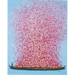 Canvas Picture Flower Boat Blue Pink 30x40cm - Μπλε