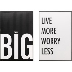 Πίνακας Καμβάς  (2/Set) Big Live More Ασπρόμαυρος  40*3*60εκ. - Ασπρόμαυρο