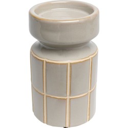 Κηροπήγιο Bliss Tile Κεραμικό Γκρι 11*11*18εκ. - Γκρι