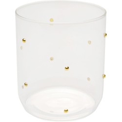 Ποτήρι Νερού  Glam Dots Gold Γυαλί Διάφανο 8*8*9εκ. - Χρυσό