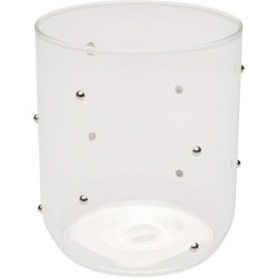 Ποτήρι Νερού  Glam Dots Silver Διάφανο Γυαλί 8*8*9εκ. - Ασημί
