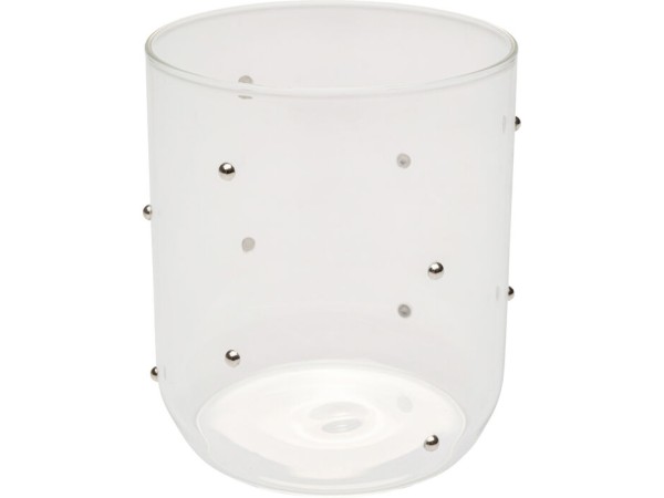 Ποτήρι Νερού  Glam Dots Silver Διάφανο Γυαλί 8*8*9εκ. - Ασημί
