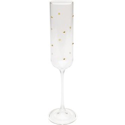 Ποτήρι Σαμπάνιας   Glam Dots Γυαλί Διάφανο 6.5*6.5*24εκ. - Χρυσό