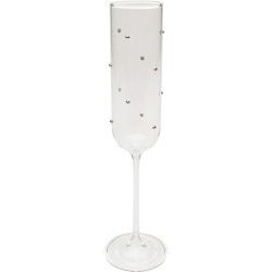 Ποτήρι Σαμπάνιας  Glam Dots Silver Γυαλί Διάφανο 4.5*6.5*24εκ. - Ασημί