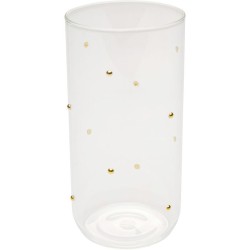 Ποτήρι Νερού  Glam Dots Gold Γυαλί Διάφανο 7*7*14εκ. - Χρυσό