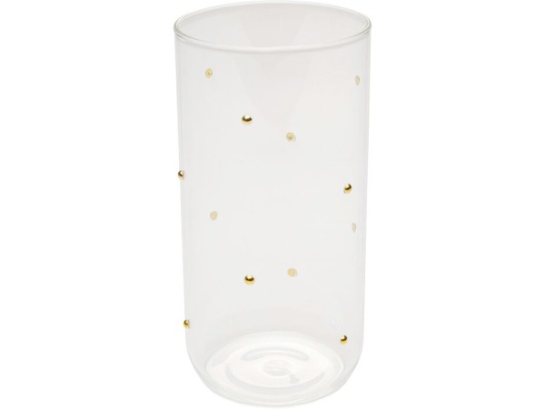 Ποτήρι Νερού  Glam Dots Gold Γυαλί Διάφανο 7*7*14εκ. - Χρυσό