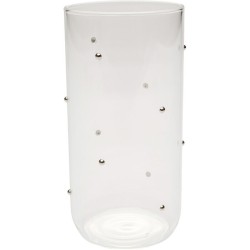 Ποτήρι Νερού  Glam Dots Silver Γυαλί Διάφανο 7*7*14εκ. - Ασημί