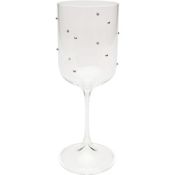 Ποτήρι Κρασί Glam Dots Silver Διάφανο 8*8*21εκ. - Ασημί