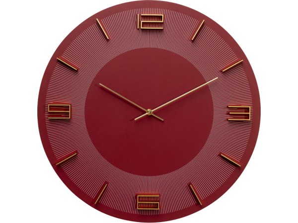Wall Clock Leonardo Red/Gold Ø49cm - Κόκκινο Wall Clock Leonardo Red/Gold Ø49cm - Κόκκινο