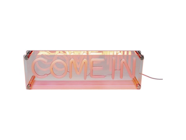 Φωτιστικό Επιτραπέζιο  LED Font COME IN 35*5*11εκ. - Ροζ