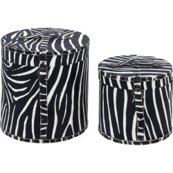 Μπαούλα  Wild Animal Zebra (2/Set) Ασπρόμαυρα - Ασπρόμαυρο