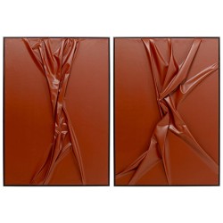 Πίνακας (2/Set) Crincle Καφέ  55*3*75εκ. - Καφέ