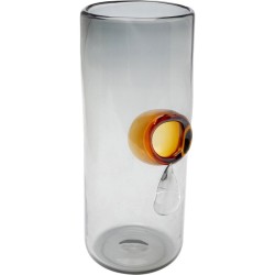 Βάζο Drip Γυαλί Γκρι 17*15*38εκ. - Γκρι