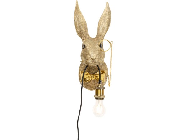 Φωτιστικό Τοίχου  Animal Rabbit Κεραμικό Χρυσό 21*19.5*45.5εκ. - Ροζ