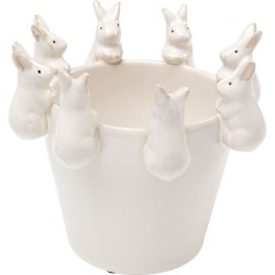 Βάζο Cute Bunnies Κεραμικό Λευκό 16*16*14εκ. - Λευκό