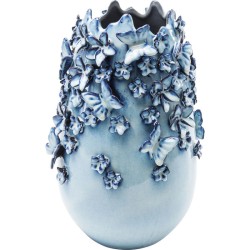 Βάζο Butterflies Μπλε Κεραμικό 23x23x35,5 εκ - Μπλε