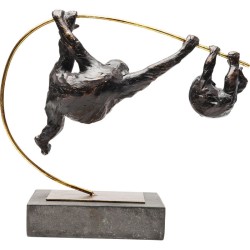 Επιτραπέζιο Διακοσμητικό Climbing Monkeys Γκρι/Χρυσό 38x15x32,5 εκ - Γκρι