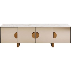 Μπουφές Lunar Όψη Μαρμάρου/Ξύλο Μπεζ 180x45x55εκ. - Μπεζ