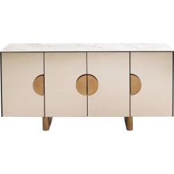 Μπουφές Lunar Όψη Μαρμάρου/Ξύλο Μπεζ 160x45x80εκ. - Μπεζ