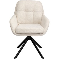 Καρέκλα Swivel Molly Ύφασμα Μπεζ 69x60x87εκ. - Μπεζ
