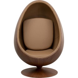 Swivel Armchair Eye Ball Walnut - Μπεζ