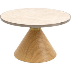 Τραπέζι Μέσης Cono Oak Travertin Μπεζ 70x70x42εκ. - Μπεζ