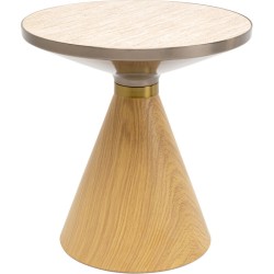 Τραπέζι Βοηθητικό  Cono Oak  Travertin Μπεζ 50x50x52εκ. - Μπεζ