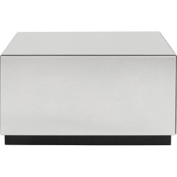 Τραπέζι Μέσης Luxy Trunk Γυαλί 80x60x45.5εκ. - Ασημί