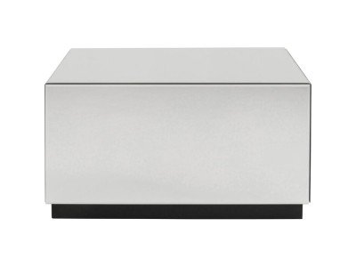 Τραπέζι Μέσης Luxy Trunk Γυαλί 80x60x45.5εκ. - Ασημί