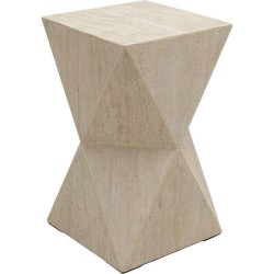 Τραπέζι Βοηθητικό  Luxury Triangle Κεραμικό Μπεζ 31*31*53εκ. - Μπεζ