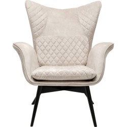 Armchair Tudor Velvet Creme - Μπεζ